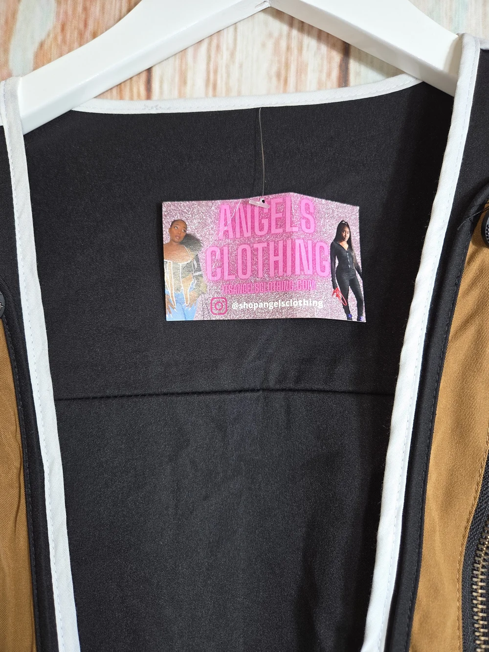 Amber Holic Streetwear Cropped Black Brown Green Jacket. 100% Cotton. Sz M